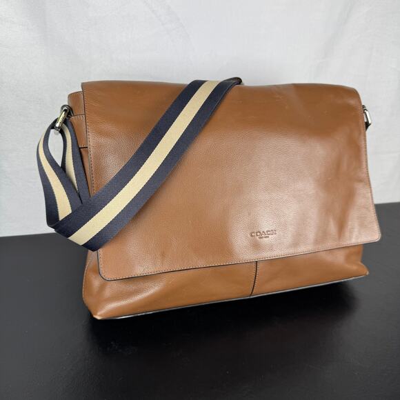 Coach Charles Brown Leather Messenger Shoulder Briefcase Bag - Picture 2 of 9